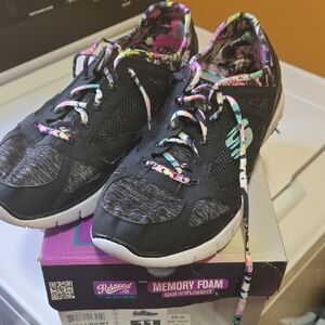 Skechers Black with Multicolor Accents Sneakers